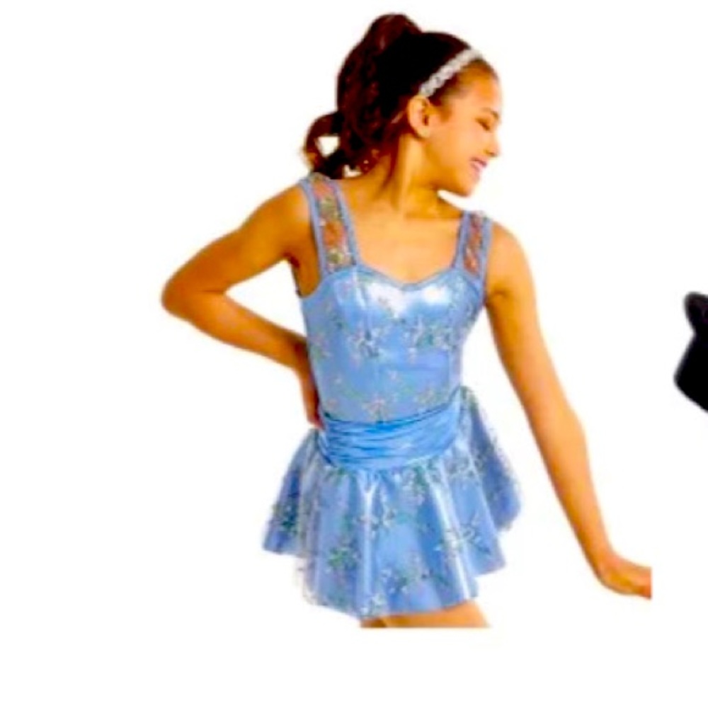 Kids ballet costume blue silver